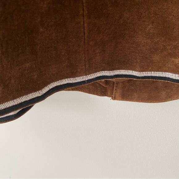 Pamela McCoy Brown Suede Western Embroidered Beaded Jacket Blazer Small Boho - Picture 8 of 10